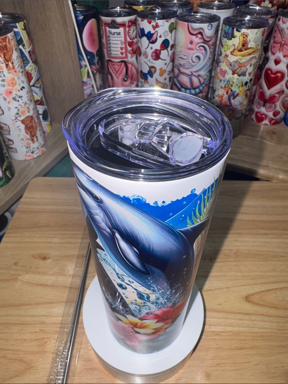 20oz Dolphins Tumbler - Picture 5 of 5